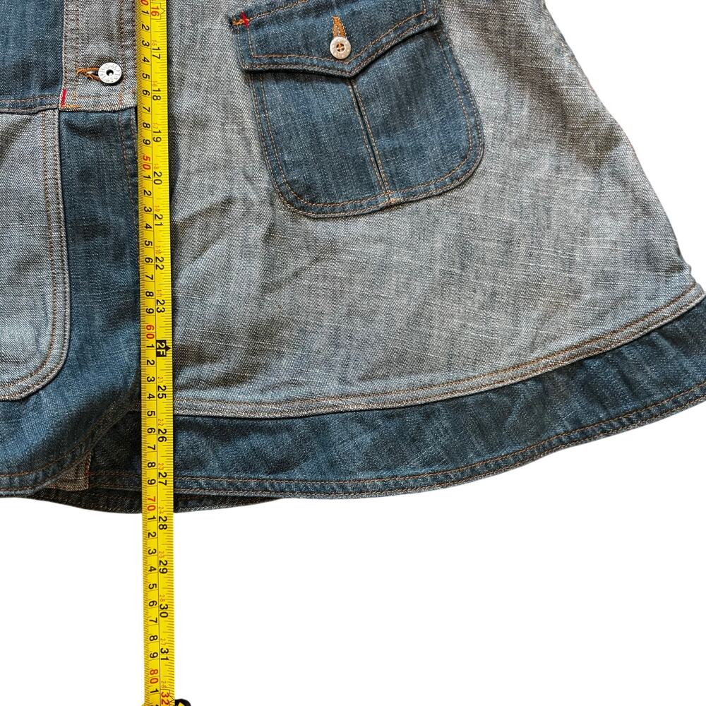 Oilily Y2K Denim Cargo Patchwork Button Down Artsy Fairy Skirt Floral Whimsy 6 - Picture 6 of 11